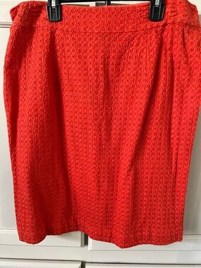 Coldwater Creek Orange Eyelet Lace Pencil Skirt